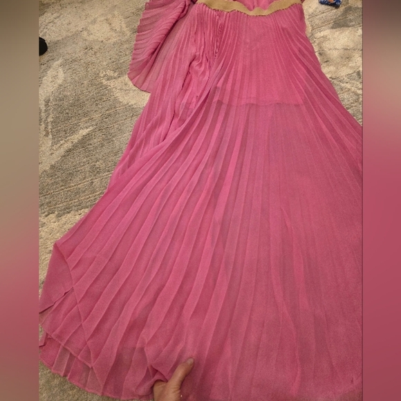 BCBGMAXAZRIA Shaina Pink Sleeveless Pleated Gown Barbie XXS - Picture 15 of 16